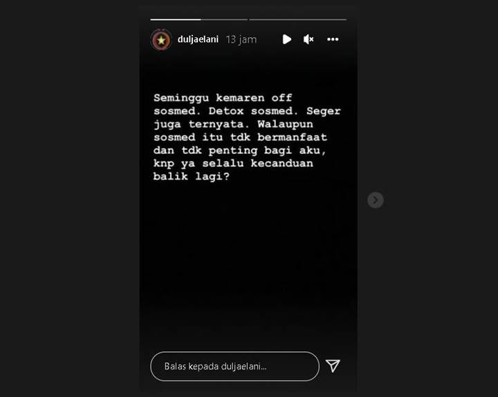 Sempat Detox Sosmed Selama Satu Minggu, Dul Jaelani Malah Bertanya-tanya Soal Ini Saat Aktif Lagi