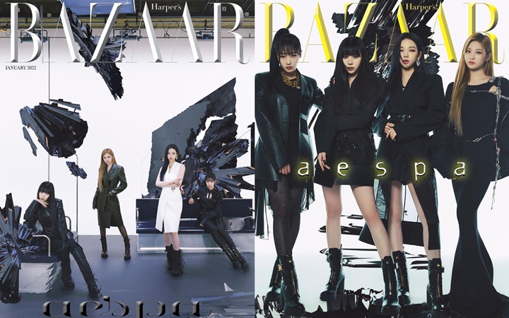 aespa Tebar Pesona Kuat di Cover Bazaar Korea, Outfit Karina Paling Beda 1