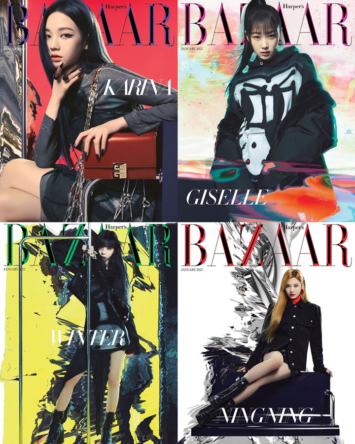 aespa Tebar Pesona Kuat di Cover Bazaar Korea, Outfit Karina Paling Beda 2
