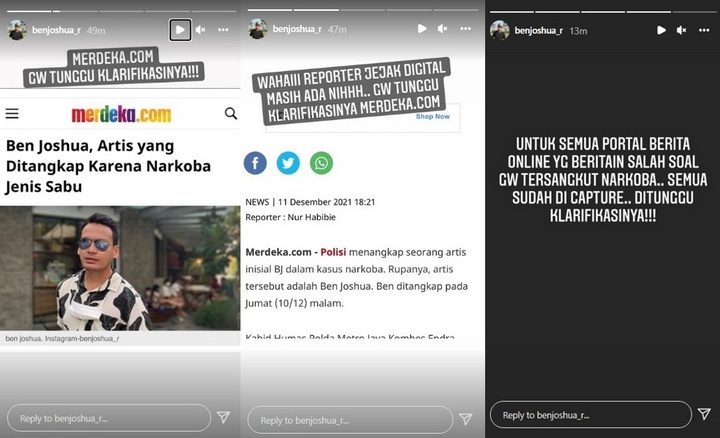 Klarifikasi Ben Joshua Soal Artis BJ Diduga Dirinya