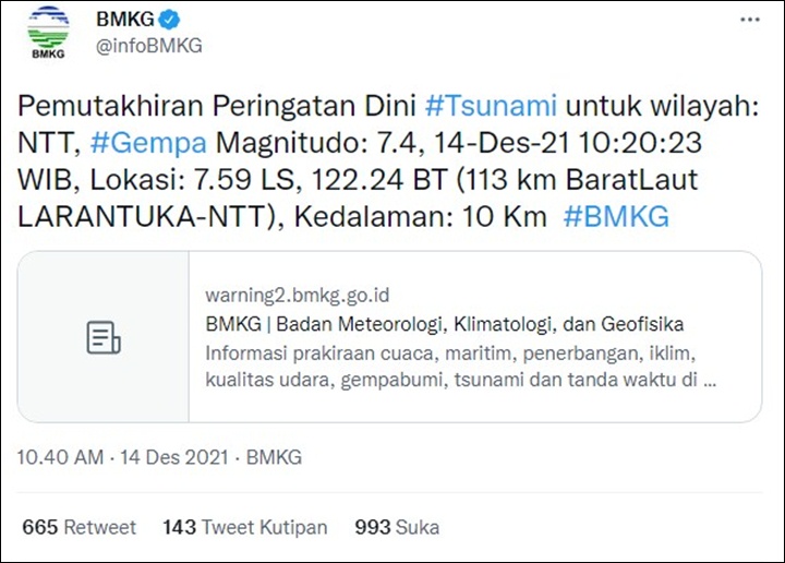 Pemutakhiran Data BMKG