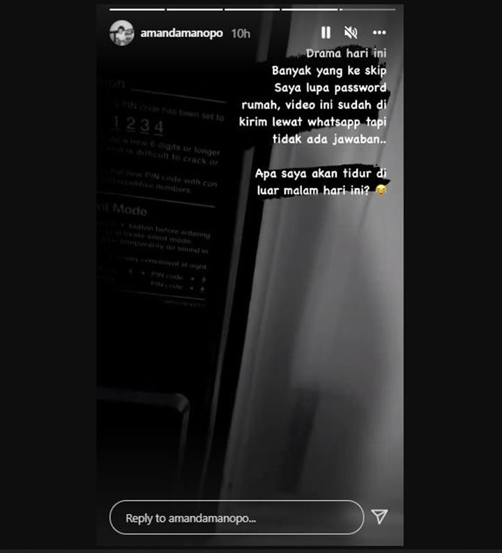 Lagi Pulang Malam, Amanda Manopo Bingung Lupa Password Pintu Rumahnya Sendiri