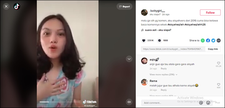 Jawaban Menohok Aisyah Aqilah Disebut Sukses Berkat Athalla Naufal dan Verrell Bramasta