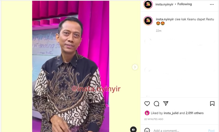 Doddy Sudrajat Beri Ucapan Semangat, Keanu Agl Langsung Ramai Dijodohkan dengan Mayang