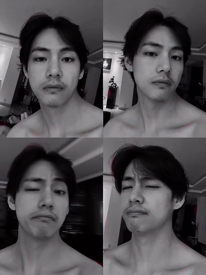 V BTS Bikin Fans Histeris Usai Posting Video Tanpa Pakaian dengan Kumis dan Jenggot di Wajah