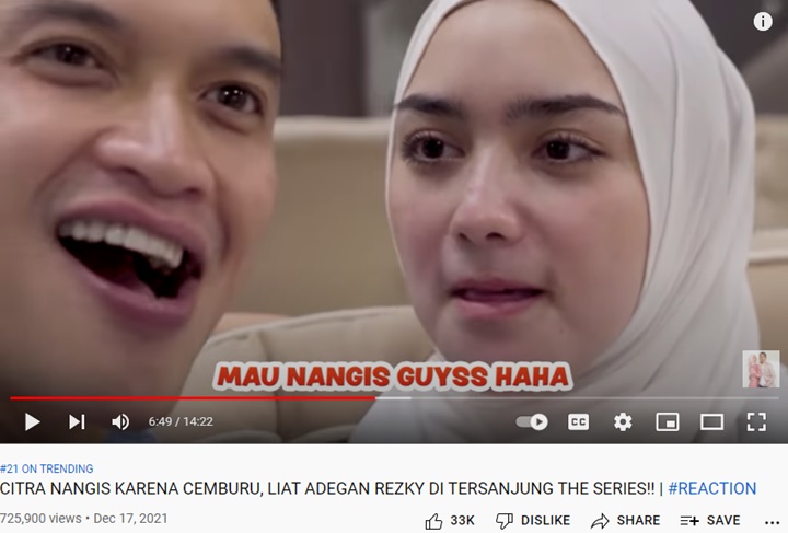 Berkaca-kaca, Citra Kirana Cemburu Lihat Adegan Mesra Rezky Aditya Cium Jessica Mila