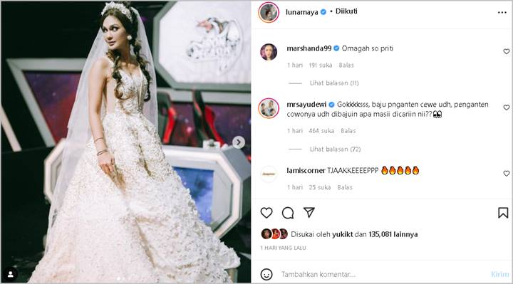 Luna Maya Bak Boneka Hidup Dibalut Baju Pengantin, Celetukan Sahabat Simpan Kode Keras?