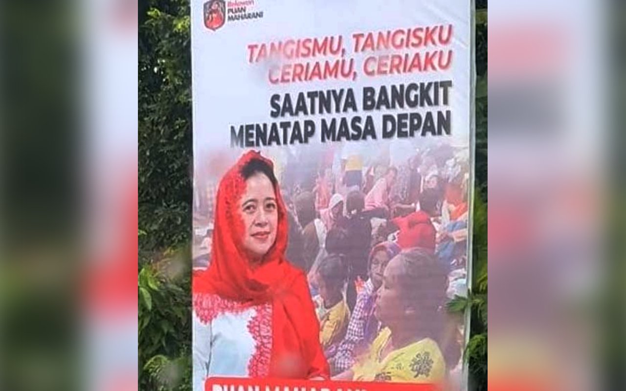 Baliho Puan Maharani Bertebaran di Lokasi Erupsi Gunung Semeru, PDIP Lumajang Buka Suara