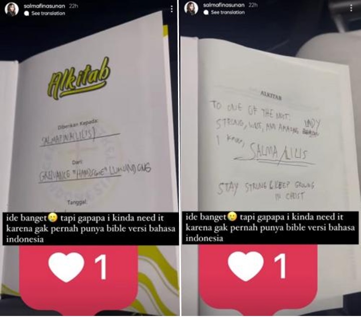 Salmafina Sunan Meleleh Dikado Pacar Alkitab, Isyaratkan Sosok Ini Tetap Jadi Cinta Pertamanya