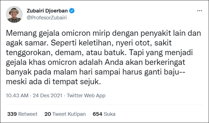 Penjelasan Profesor Zubairi
