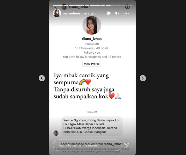 Disindir Soal Sunan Kalijaga Agar Tak Ikut Campur Masalah Orang, Respons Salmafina Sunan Kalem