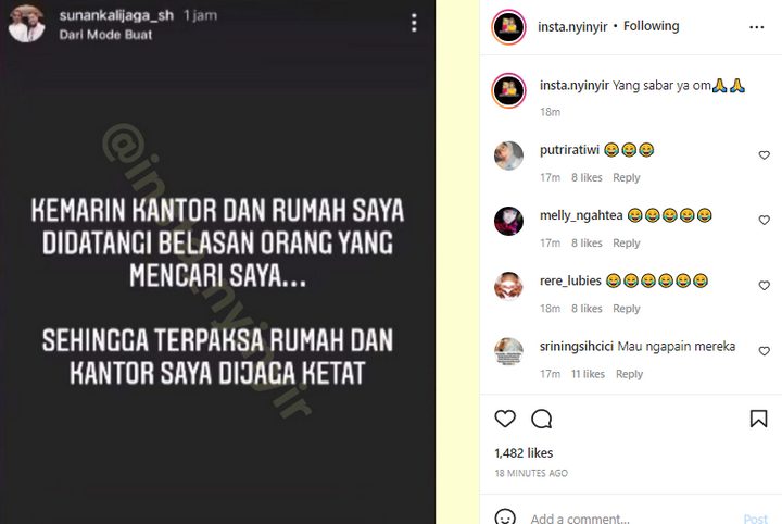 Sunan Kalijaga Curhat Rumah Diserbu Belasan Orang Misterius