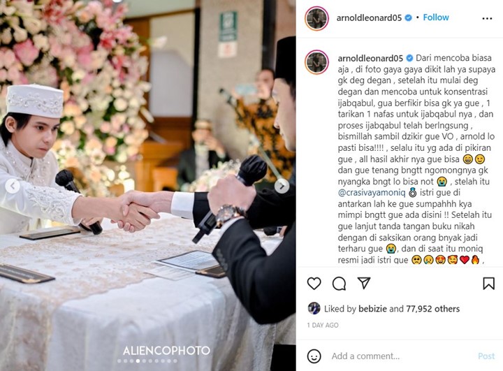 ah Nikahi Sang Kekasih, Aktor Arnold Leonard Beber Perasaan Grogi Saat Ijab Kabul