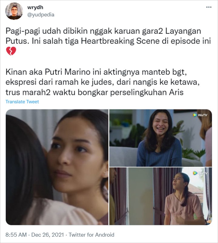 Putri Marino Trending Twitter, Aktingnya Di \'Layangan Putus\' Banjir Pujian Saat Lakukan Adegan Ini