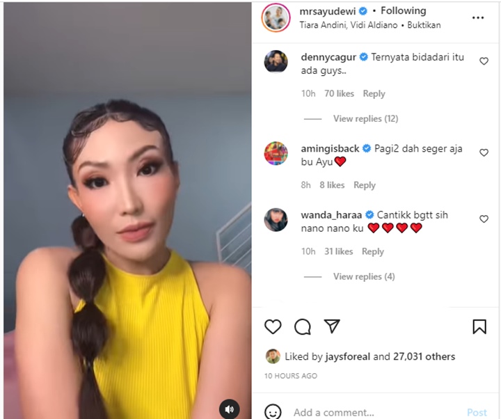 Ayu Dewi Tunjukkan Transisi dari No Makeup ke Cetar, Pujian dari Denny Cagur Bikin Salfok
