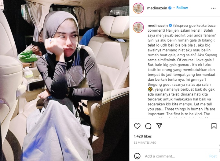 Medina Zein Ralat Pernyataan Soal Belikan Rumah Buat Gala, Auto Diserbu Komentar Pedas