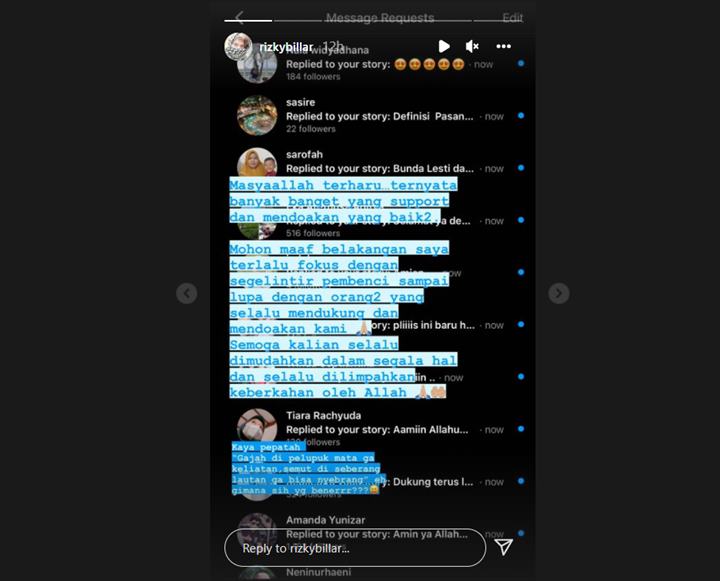 Rizky Billar Minta Maaf Terlalu Fokus dengan Haters Hingga Lupakan Hal Mengharukan