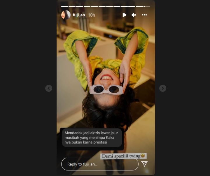Fuji Respons Begini Usai Disindir Jadi Artis Dadakan Lewat Jalur Kakak Meninggal, Marah?
