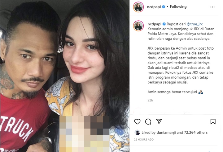 Jerinx SID Ungkap Rindu Hingga Janji, Nora Alexandra Malah Ramai Disalahkan Gara-gara Ini