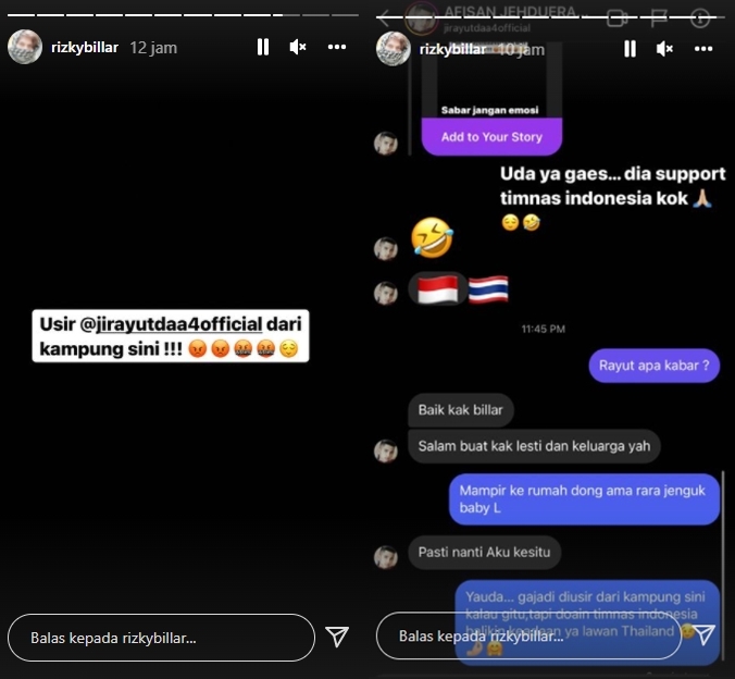 Rizky Billar Serukan Usir Jirayut Usai Indonesia \'Dibantai\' Thailand, Berubah Pikiran Karena ini