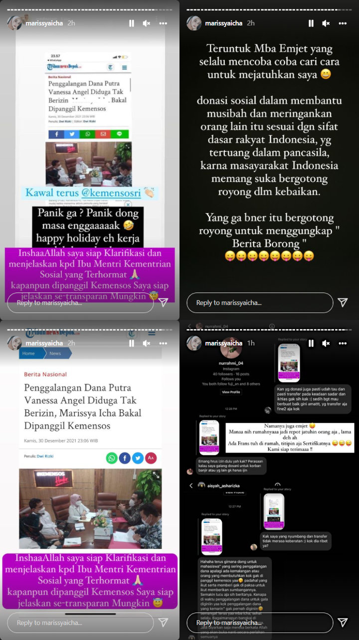 Konflik dengan Medina Zein Meruncing, Marissya Icha Siap Dipanggil Kemensos Soal Donasi Rumah Gala