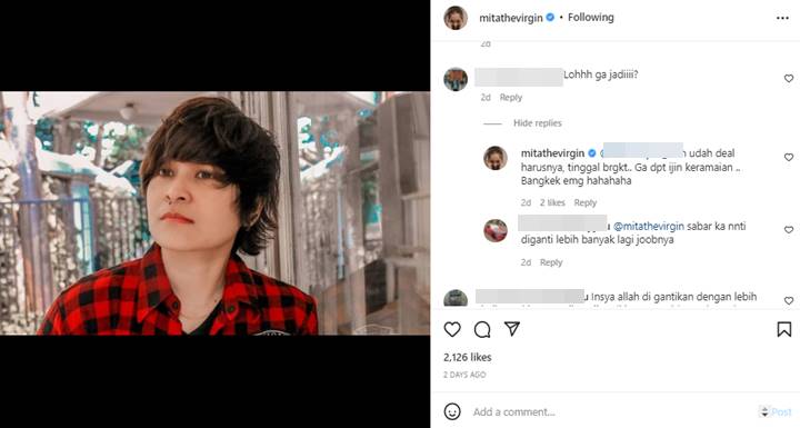 Mitha The Virgin Curhat Job Batal Karena Instruksi Pembatasan Kegiatan, Singgung Soal Oknum