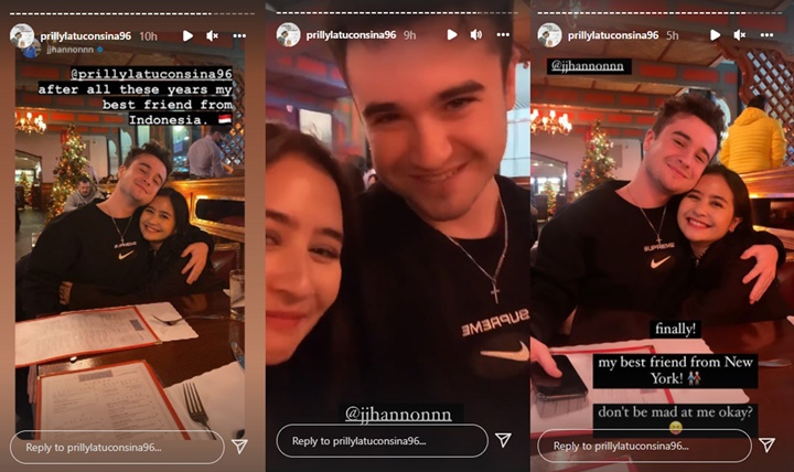 Prilly Latuconsina So Sweet Lepas Rindu dengan Sahabat Bule Tampan di New York: Love You Too