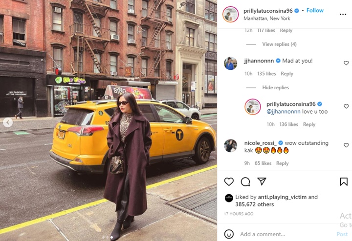 Prilly Latuconsina So Sweet Lepas Rindu dengan Sahabat Bule Tampan di New York: Love You Too
