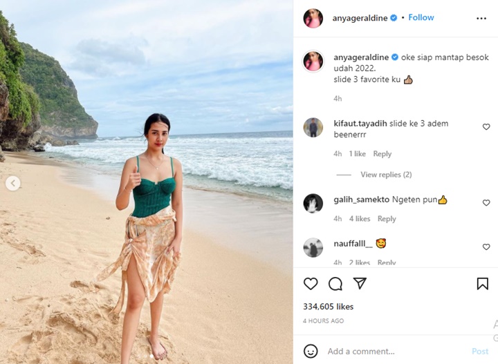 Siap Sambut 2022, Anya Geraldine Pamer Pose Foto Favorit Penutup Akhir Tahun