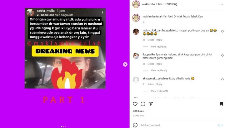 Rizky Billar Digosipkan Punya Anak dari Wanita Lain
