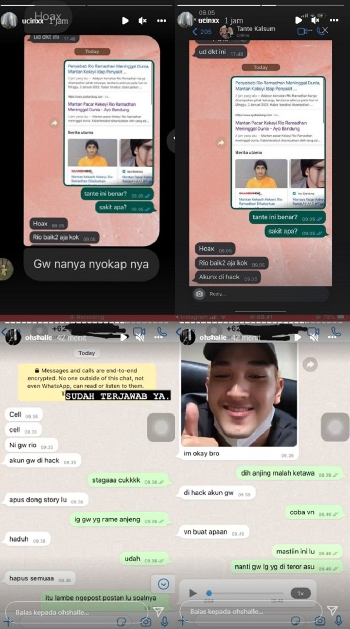 Dikabarkan Meninggal Dunia, Rio Ramadhan Mantan Pacar Kekeyi Sebut Akun Media Sosialnya Dihack
