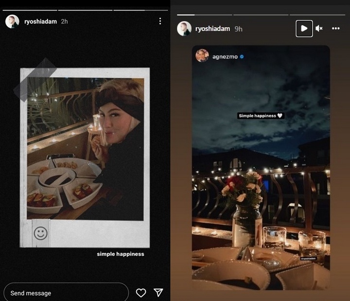Perayaan Tahun Baru 2022 Ala Agnes Monica dan Adam Rosyadi