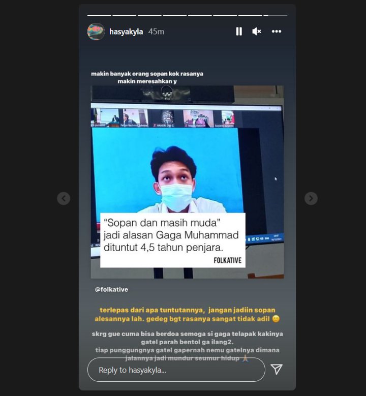 Gaga Muhammad \'Sopan\', Hasya Kyla Doakan Gatal-gatal Seumur Hidup