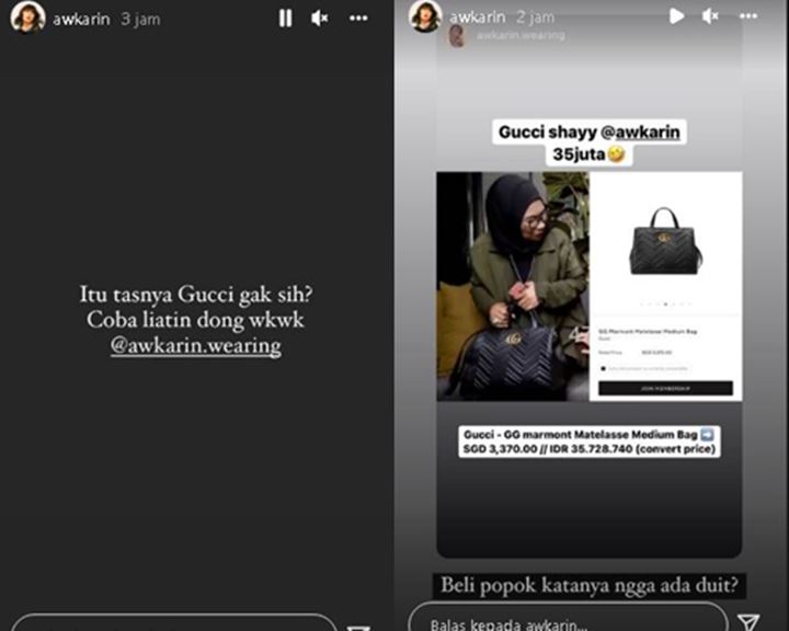 Ibunda Gaga Muhammad Ngaku Tak Punya Uang, Awkarin Soroti Tas Gucci Berharga Fantastis