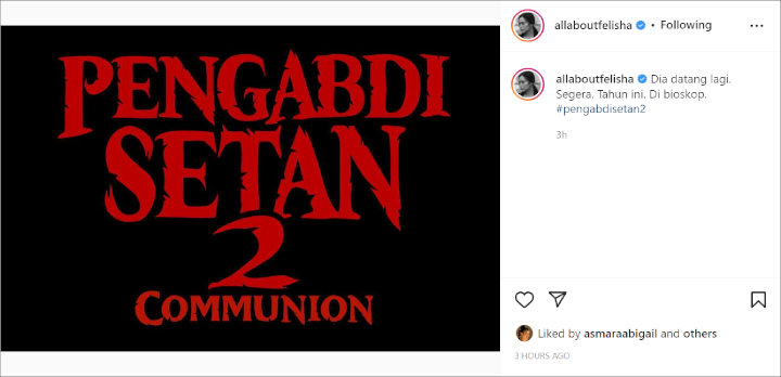Film \'Pengabdi Setan 2 Communion\' Siap Tayang 2022, Ratu Felisha Bakal Gabung?