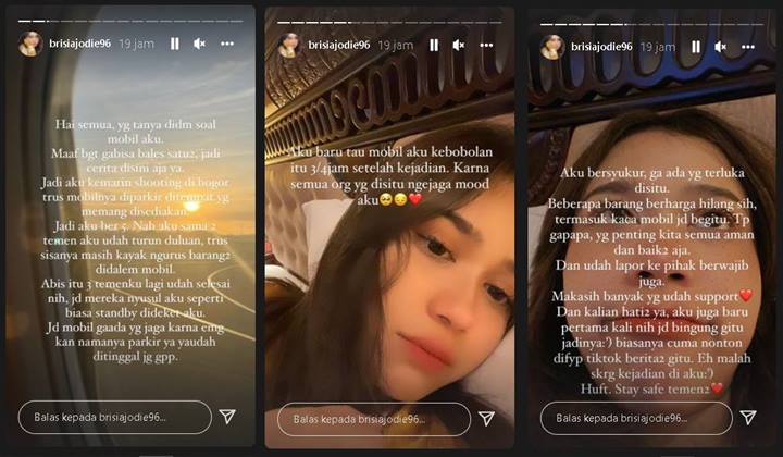 Kronologi Terkuak, Brisia Jodie Baru Diberitahu 4 Jam Setelah Mobilnya Kemalingan Gara-gara Ini