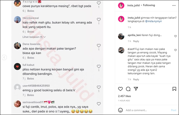 Momen Langka, Mayang Ramai Dibela Netizen Usai Cara Makan Dicibir Kelewat Lebay