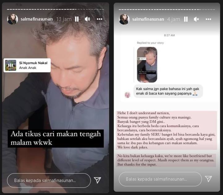 Candaan ke Sang Ayah Dikritik Tak Enak Dibaca, Salmafina Sunan Bingung: Kita Bukan Keluarga Kaku