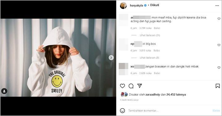 Dianggap Komentari Julid Soal Fuji Main Film, Lapak Instagram Hasyakyla Kakak Adhisty Zara Digeruduk