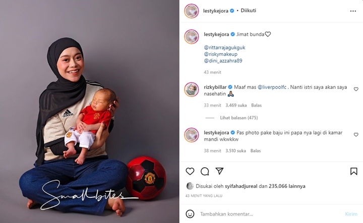 Lesty Kejora Unggah Foto Bareng Baby Leslar, Rizky Billar Langsung Minta Maaf Gara-gara Ini