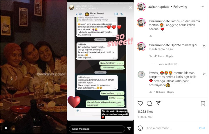 Interaksi Ibu Gangga Kusuma dan Awkarin Terungkap, Ramai Dipuji Mertua Idaman