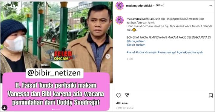 Sudah Dipersiapkan Lama, H. Faisal Tunda Perbaiki Makam Vanessa dan Bibi Gara-gara Doddy Sudrajat?