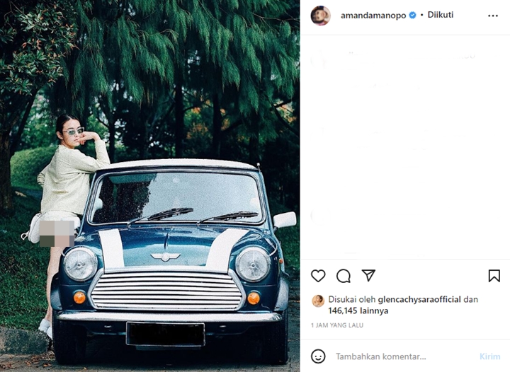 Pose Kece Bareng Mobil Mewah, Amanda Manopo Malah Tuai Kritik Gara-gara Celana Pendek