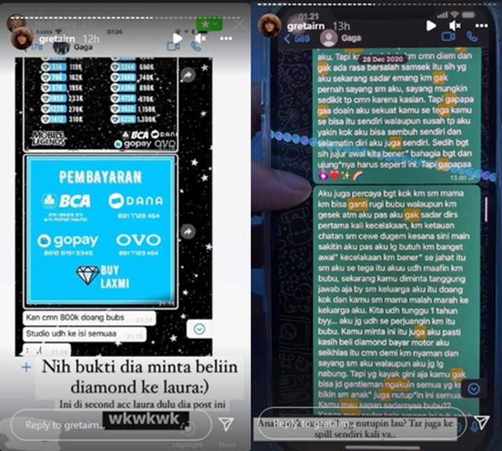 Ini Bukti Chat Gaga Muhammad Saat \'Ngerengek\' Ke Laura Anna Minta Belikan Diamond Mobile Legend