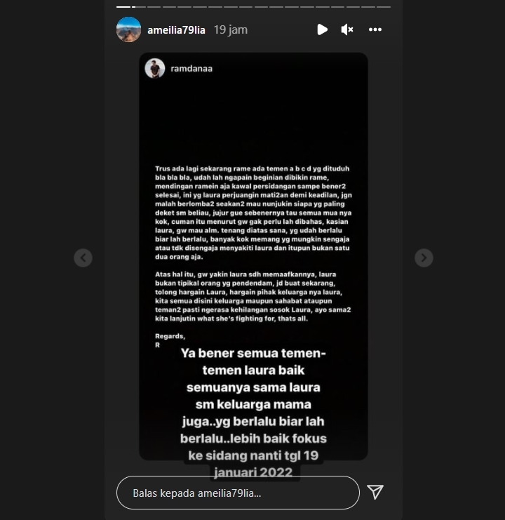 Ibunda Laura Anna Tengahi Perdebatan, Ini Pendapatnya Soal Teman-teman Mendiang