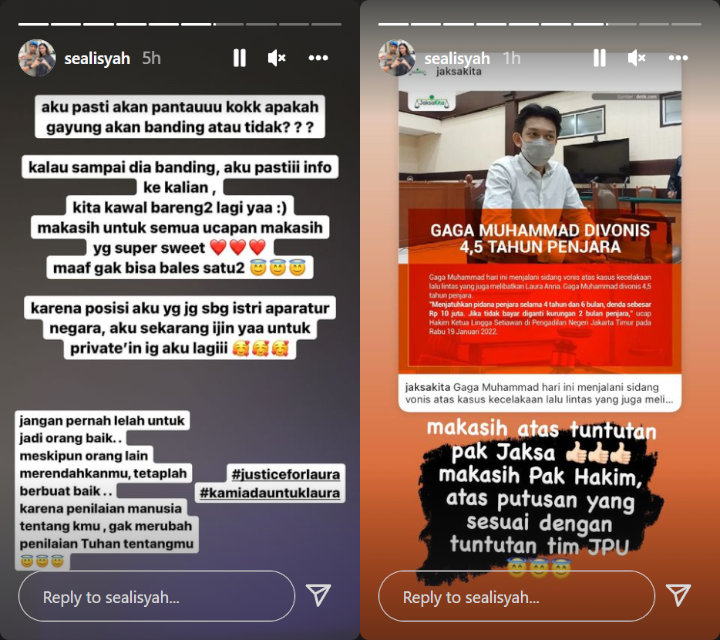 Seali Syah Sahabat Laura Anna Komentari Vonis Gaga Muhammad, Janji Bakal Update Jika Ajukan Banding
