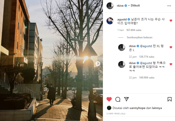 Suga BTS \'Ditegur\' RM Gara-Gara Tanyakan Hal Pribadi di Instagram