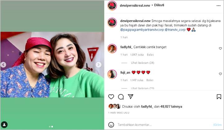 Dewi Persik Semringah Foto Nempel Ibunda Bibi Andriansyah, Celetukan Fadly Faisal Bikin Salfok