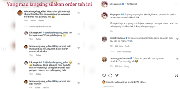 Santai Saat Dihujat, Kiky Saputri Malah Promosikan Dagangan Haters