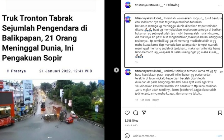 Titisan Nyai Ratu Kidul Soal Kecelakaan Maut Balikpapan